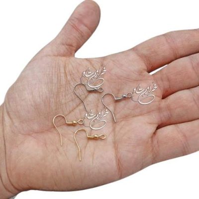 قفل گوشواره ، گوشواره میخی ، گوشواره عصایی استیل رنگ ثابت