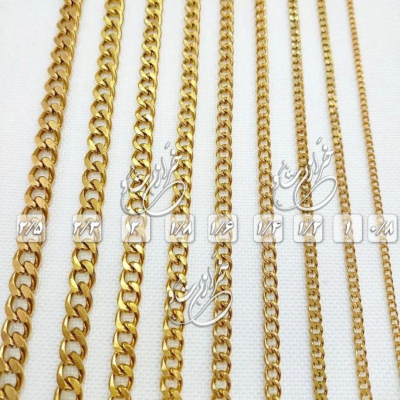 زنجیر استیل کارتیر تراش طلایی (50 سانتی) - تصویر 1