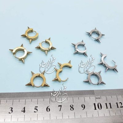 گوشواره اسپایک دار حلقه ای | گوشواره زامبی | گوشواره میخ دار | گوشواره استیل رنگ ثابت | بدلیجات عمده استیل ارزان قیمت | خرازی آنلاین خرازیتو