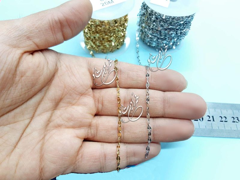 1404-08-08 - Thu - 153536 زنجیر دیسکو پولکی | زنجیر استیل رنگ ثابت | زنجیر گردنبند ارزان قیمت | زنجیر عمده بدلیجات زیورآلات خرازی عمده ارزان قیمت خرازیتو