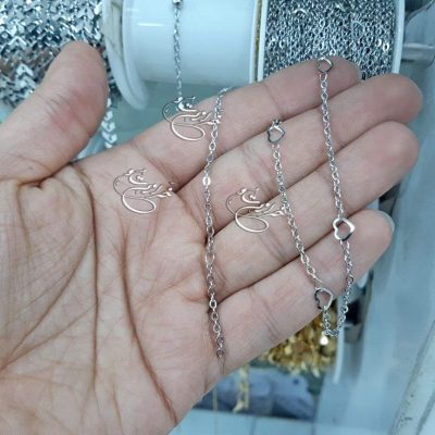 زنجیر دیپلمات قلب دار | زنجیر استیل | زنجیر کارتیر | دستبند کارتیر | خرازی عمده بدلیجات زیورآلات | زنجیر ارزان قیمت | زنجیر عمده رولی توپی | خرازی خرازیتو