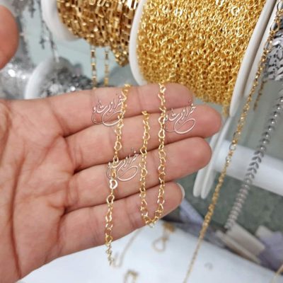 زنجیر برنجی طرح قلب | بدلیجات برنجی | بدلیجات کیلوئی | زیورآلات عمده ارزان | پخش خرازی میوکی | خرازی خرازیتو