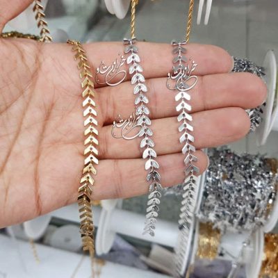 زنجیر استیل گندمی | زنجیر استیل فلش | زنجیر گندمی | زنجیر فلش | پابند مدل فلش | خرازی آنلاین خرازیتو | زنجیر استیل رنگ ثابت | زنجیر ضدحساسیت | انواع دستبند و پابند و گردنبند