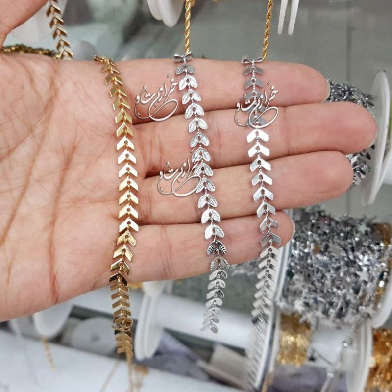 1404-08-09 - Fri - 182301 زنجیر استیل گندمی | زنجیر استیل فلش | زنجیر گندمی | زنجیر فلش | پابند مدل فلش | خرازی آنلاین خرازیتو | زنجیر استیل رنگ ثابت | زنجیر ضدحساسیت | انواع دستبند و پابند و گردنبند