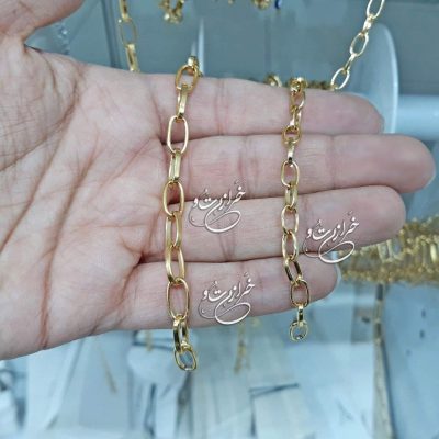 زنجیر استیل طرح بیضی | زنجیر استیل ضدحساسیت | زنجیر عمده ارزان قیمت | زنجیر گردنبند و دستبند | خرازی آنلاین خرازیتو قم