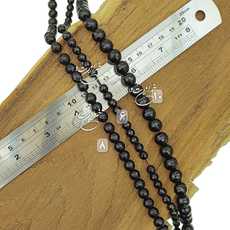 سنگ اونیکس مشکی تراش سایز 8 (حدود 48 مهره) - تصویر 2