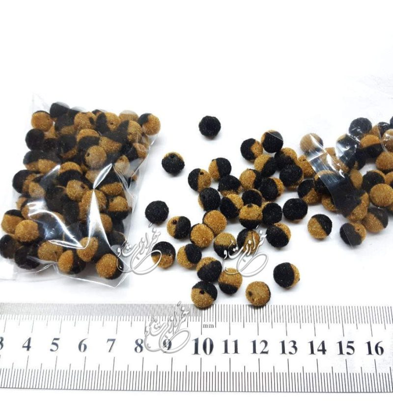 مهره مخمل سایز 8 طرح موکادارک (20 گرم حدود 66 عدد) - تصویر 1