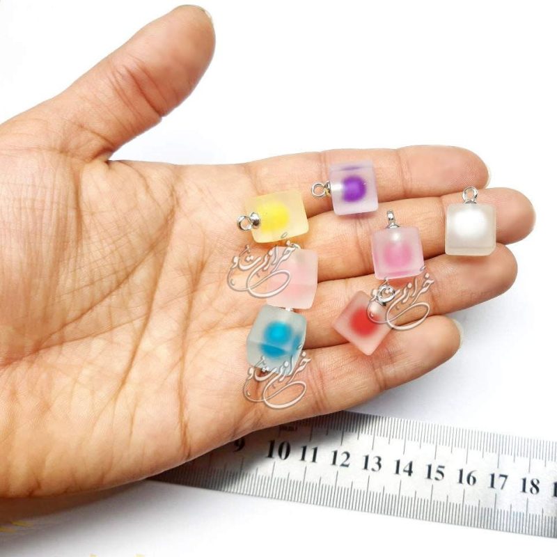 آویز مهره پاستیلی مکعب - تصویر 2