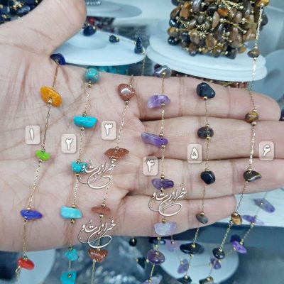 زنجیر سنگی | زنجیر استیل | زنجیر دستبندی | زنجیر استیل رنگ ثابت | خرازی عمده زیورآلات | خرازی بدلیجات | بدلیجات عمده | خرازی خرازیتو